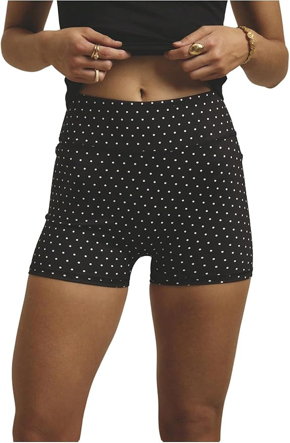 MakeMeChic Women's Polka Dots Gym Shorts Workout Yoga Biker Shorts Leggings | Amazon (US)