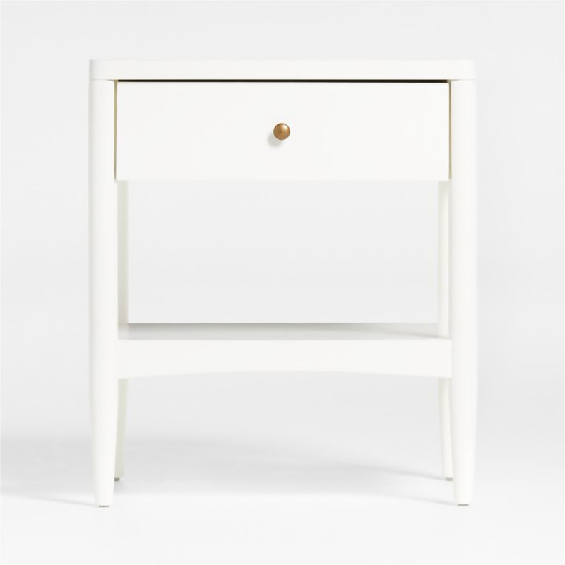 Hampshire White Wood Kids Nightstand with Drawer + Reviews | Crate & Kids | Crate & Barrel