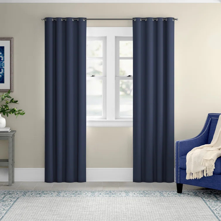 Abrahamson Synthetic Solid Color Max Blackout Thermal Outdoor Grommet Curtain Panels (Set of 2) | Wayfair North America
