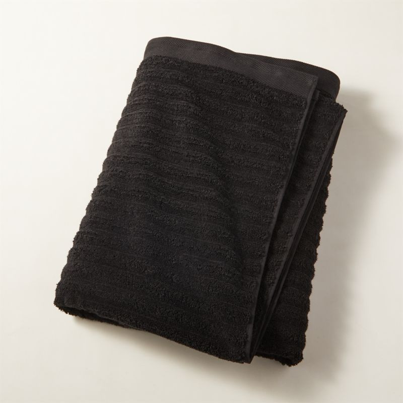Channel Black Cotton Bath Sheet + Reviews | CB2 | CB2