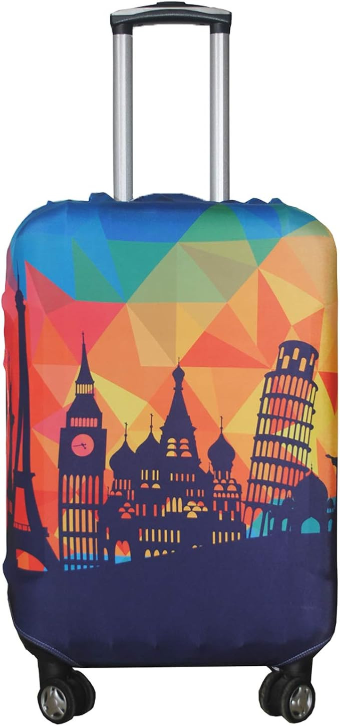 Explore Land Travel Luggage Cover Suitcase Protector Fits 18-22 Inch Case (Modern City, S) | Amazon (US)