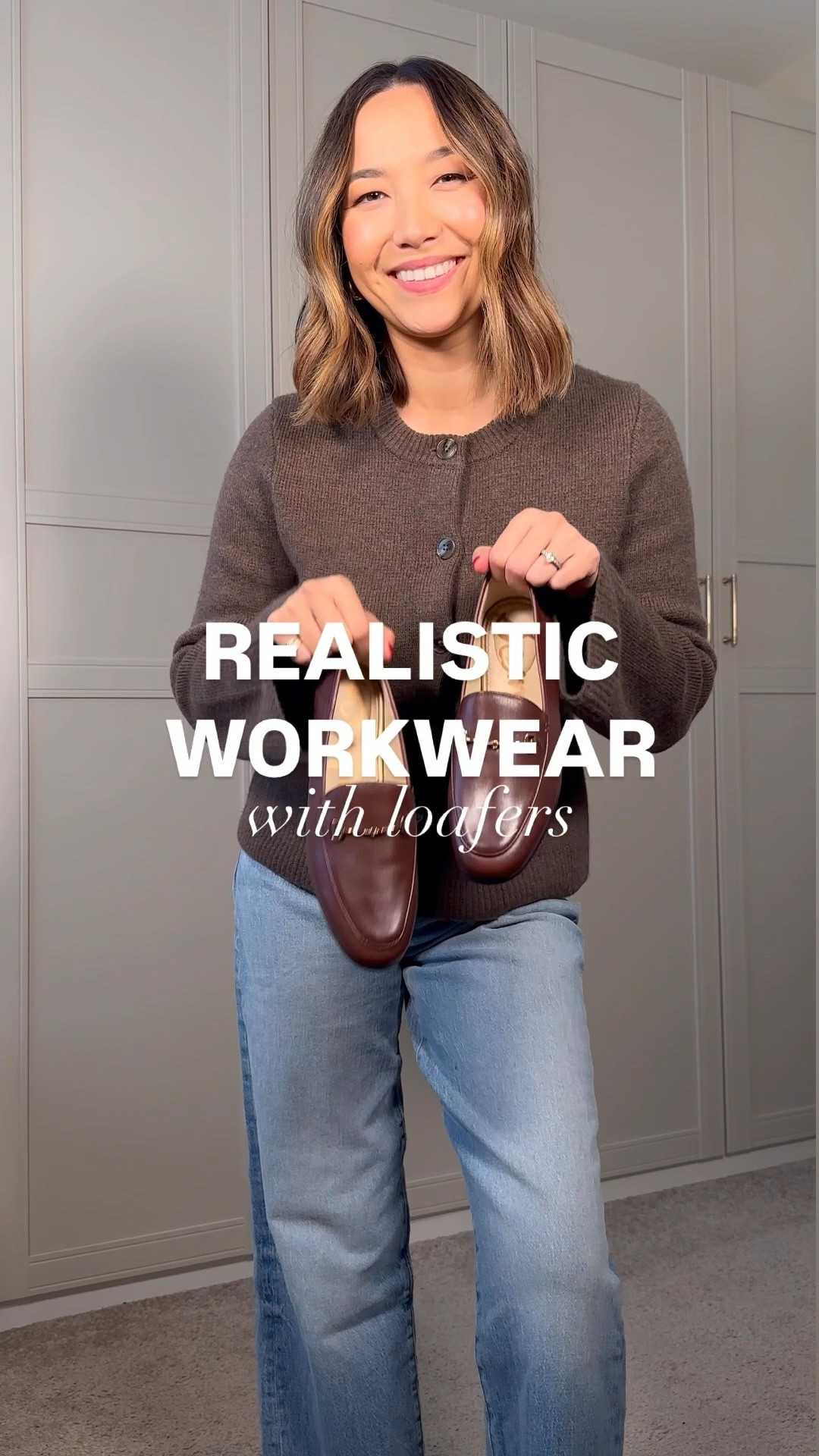 Realistic workwear/office outfits with loafers 

Sam Edelman Lorraine loafers tts

Outfit 1: 
Quince cardigan - xs runs big 
WHBM ankle pants regular 

Outfit 2:
Jcrew vest 
Abercrombie trousers 

Outfit 3: 
Everlane cardigan small
Everlane original cheeky jeans 26.5 inseam 

Outfit 4:
Nordstrom button up - old, linked similar 
Jcrew denim trousers - runs one size big, petite inseam 

Outfit 5:
Jcrew cardigan, sold out, linked similar 
Levi’s wedgie straight 28” inseam indifferent indigo wash 

#LTKWorkwear #LTKStyleTip #LTKWatchNow