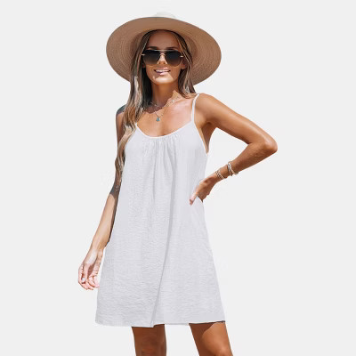 Women's Breezy White Beach Cover-up Dress - Cupshe-S-White | Target