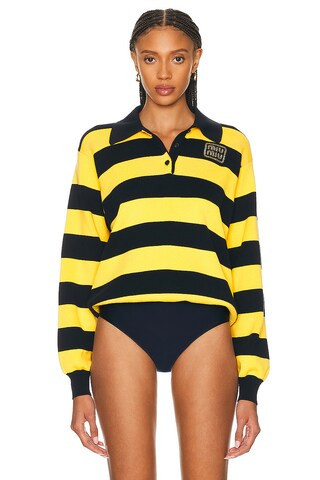 Miu Miu Long Sleeve Top in Yellow | FWRD 