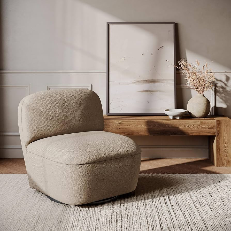 BELLEZE Modern Upholstered Swivel Accent Chair with Hidden Storage, 360° Rotating Chair, Easy As... | Amazon (US)