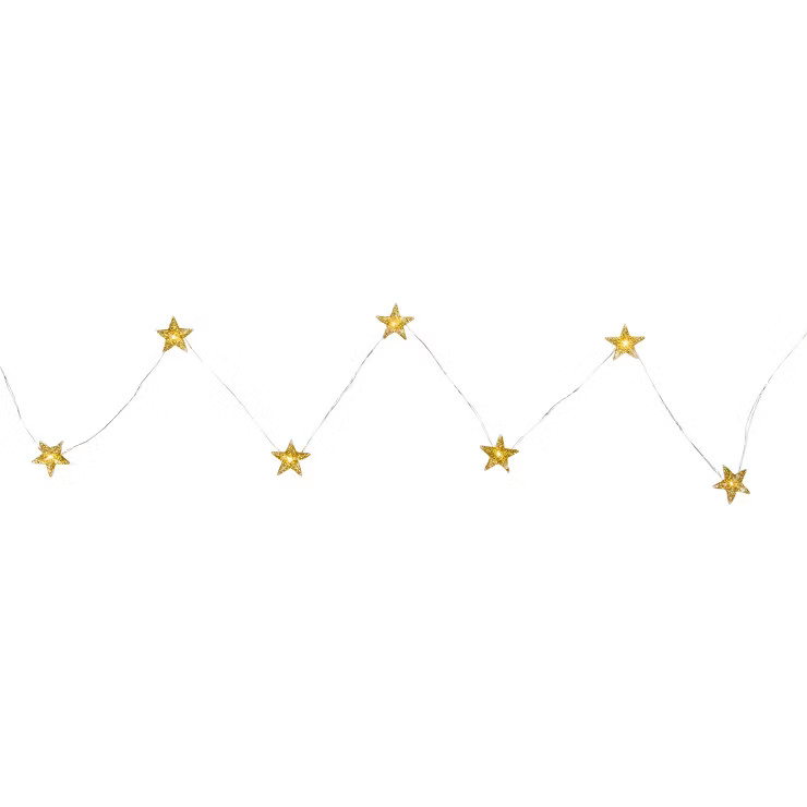Northlight 10-Count LED Gold Star Christmas Fairy Lights, 5.25ft, Copper Wire | Target