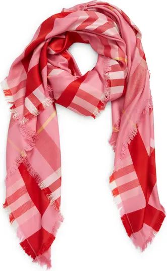 Giant Check Silk & Wool Square Scarf | Nordstrom