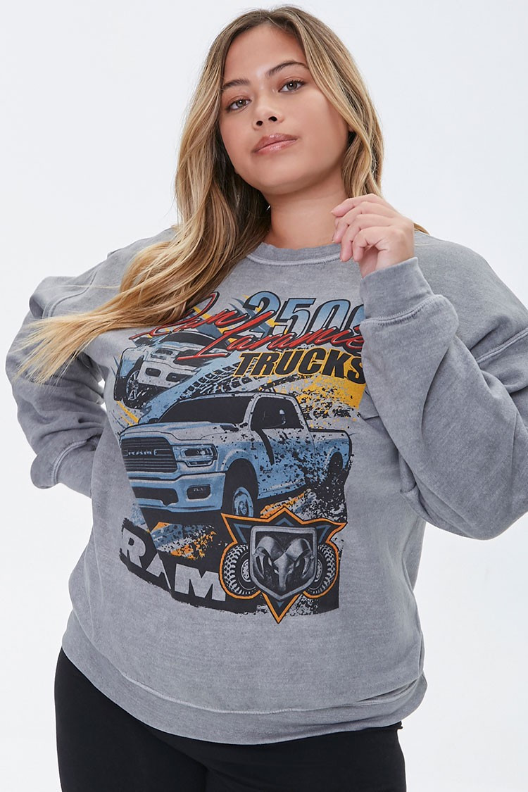 Ram Trucks Graphic Sweatshirt in Grey, Size 0X | Forever 21 (US)