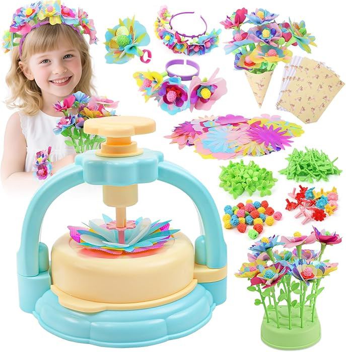 Flower Craft Kit for Kids Ages 4-8 – DIY Fabric Bouquet Toy for Girls and Boys – No Glue Reus... | Amazon (US)