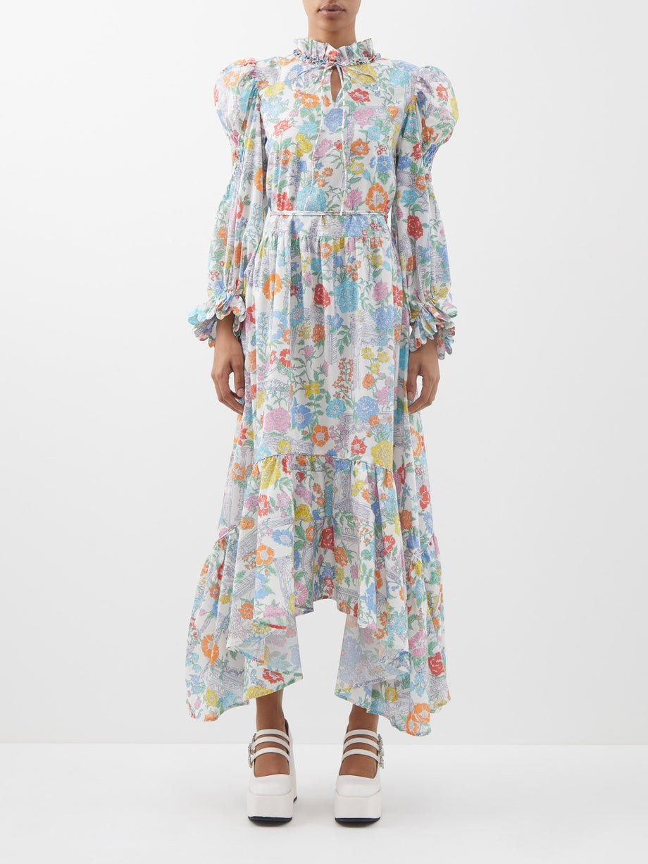 Mafalda high-neck floral-print cotton dress | Horror Vacui | Matches (UK)