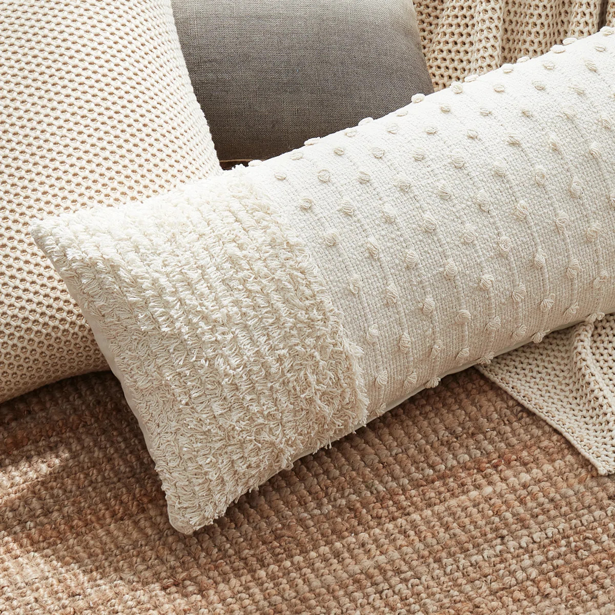 DKNY Pure Emma Cotton 12X36 Throw Pillow Ivory | Wayfair North America