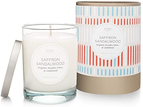 KOBO Saffron Sandalwood Candle (11 oz) | 100% Pure Soy Candle | All Natural Scented Candle, Hand-Pou | Amazon (US)