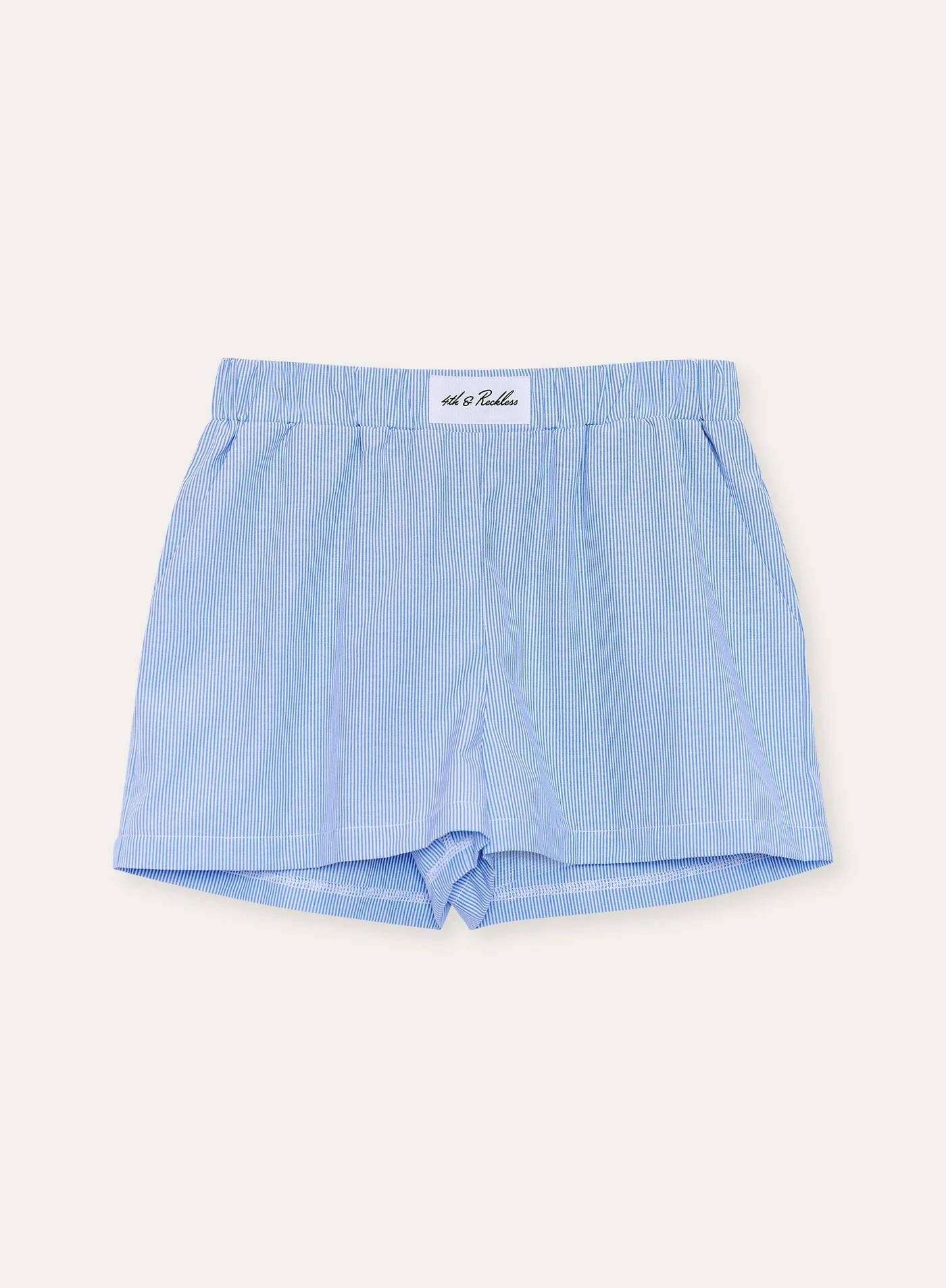 Blue And White Stripe Cotton Boxer Short- Via | 4th & Reckless