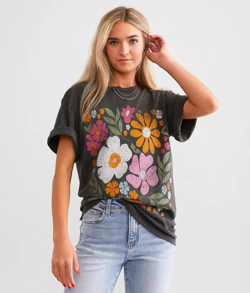 Abstract Flowers Oversized T-Shirt | Buckle
