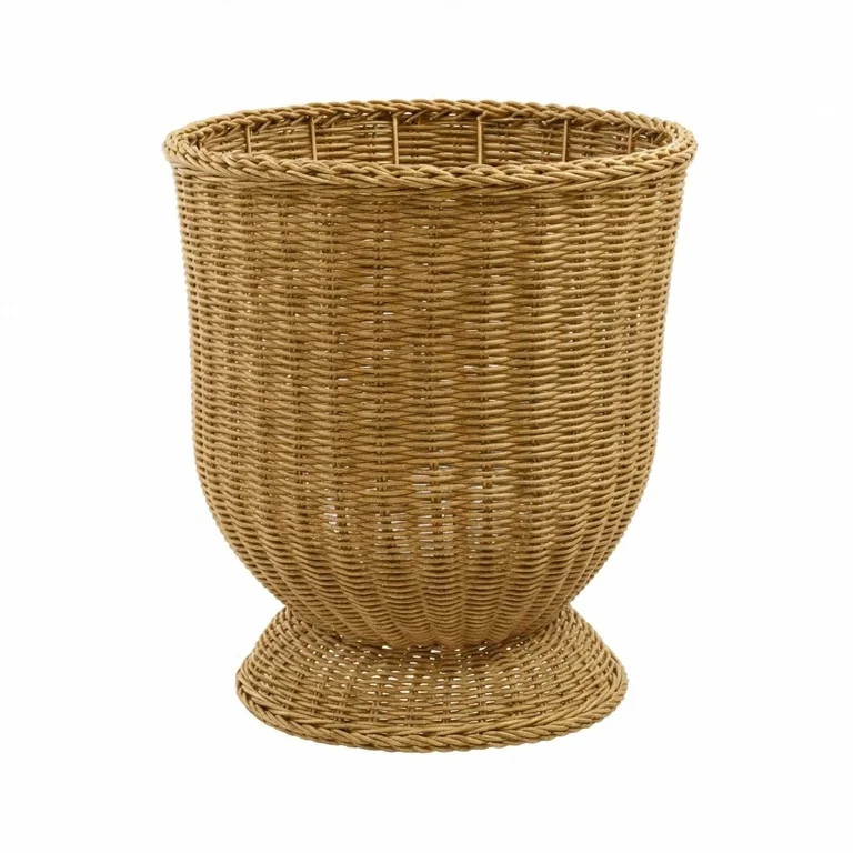 16" Woven Resin Urn Planter, Decorative Rattan-Style Wicker Flower Pot with Waterproof Lining for... | Walmart (US)