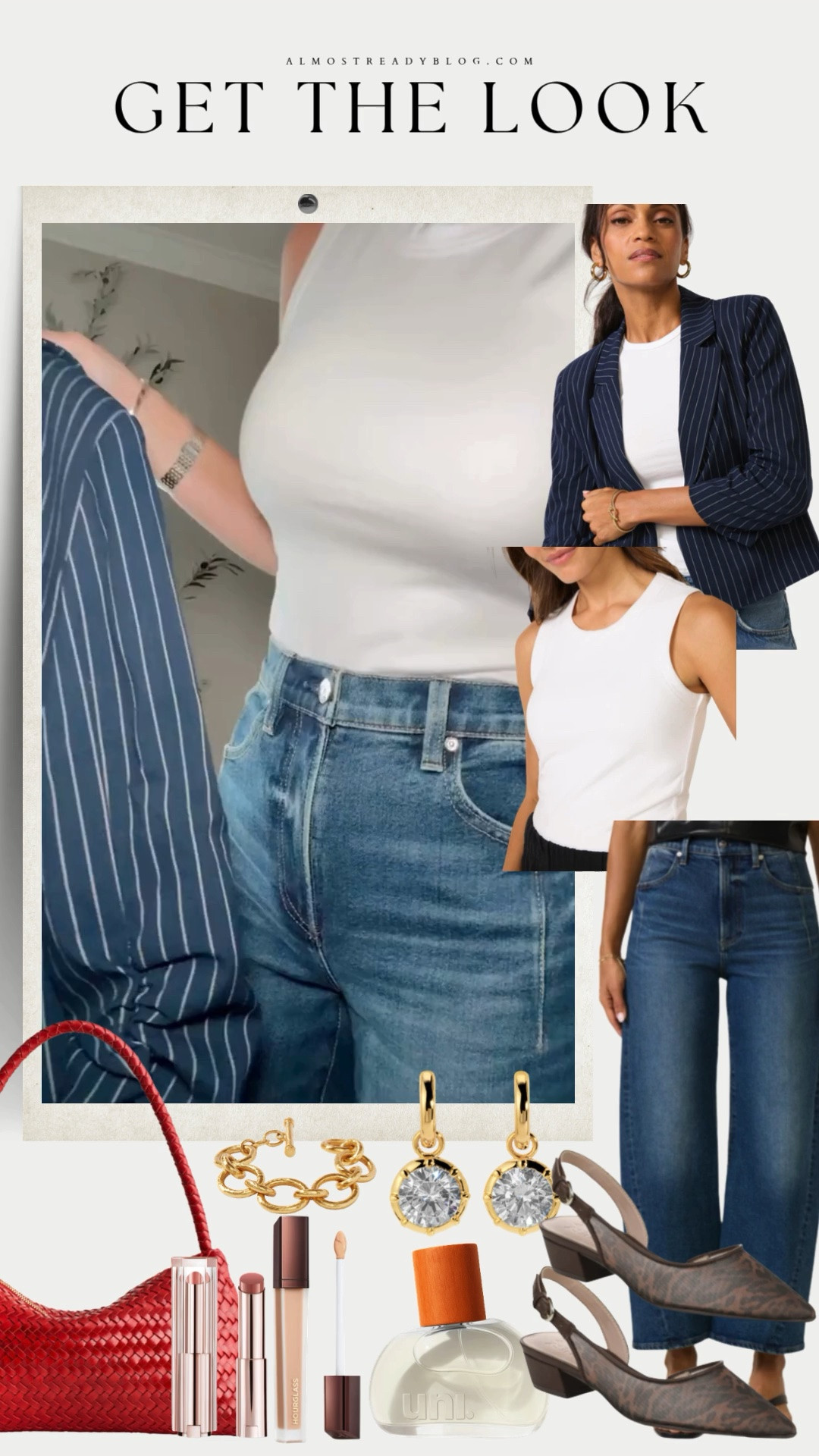 A polished early fall look with a navy pinstripe blazer, white tank, relaxed jeans, and a bold red bag.
XS tank / Small blazer / 24 jeans (I sized down one)

navy pinstripe blazer, white tank top, relaxed blue jeans, early fall outfit, casual chic style, red handbag, transitional outfit, everyday denim, fall blazer outfit, polished casual look

#LTKOver40 #LTKootd