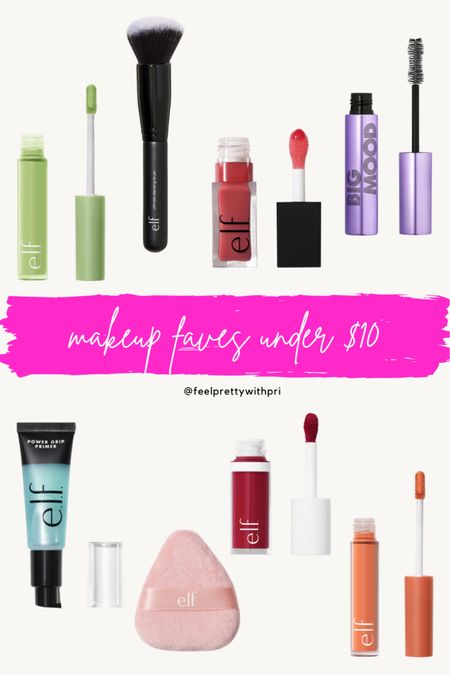Makeup favorites under $10 😍 color corrector, mascara, glow reviver lip oil, makeup brush, power grip primer, liquid blush, powder puff

#LTKbeauty #LTKSpringSale #LTKstyletip