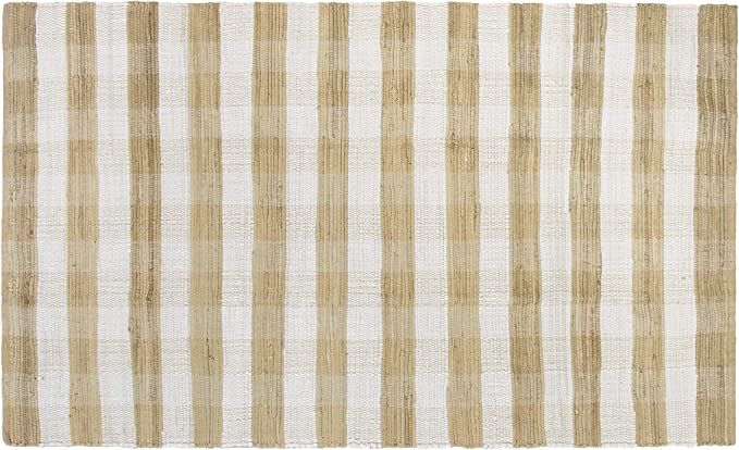 GLAMBURG Cotton Reversible Area Rug 3' x 5' Farmhouse Floor Mat, Handwoven Washable Carpet Checke... | Amazon (US)