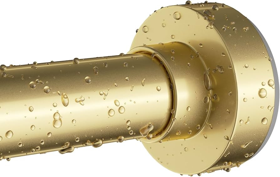 Emlaoe Gold Shower Curtain Rod 34-66 Inches(2.8-5.5ft) Never Rust Adjustable Shower Rod Spring Te... | Amazon (US)