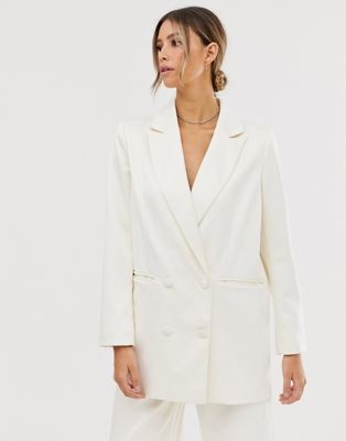 ASOS EDITION double breasted wedding blazer in satin | ASOS (Global)