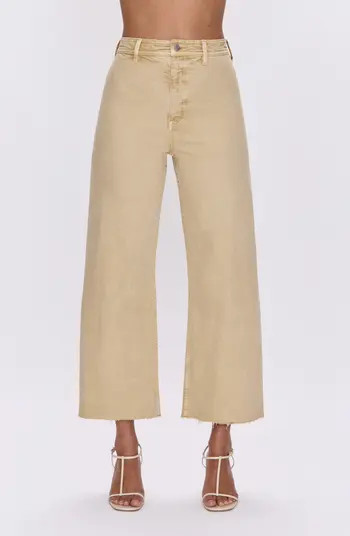 Penny Crop High Waist Raw Hem Wide Leg Jeans | Nordstrom