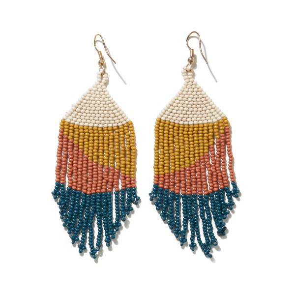Peacock Ombre Seed Bead Earrings | INK+ALLOY