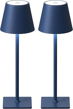 KDG 2 Pack Cordless Blue Table Lamps, Rechargeable Portable LED Desk Lamps | Amazon (US)