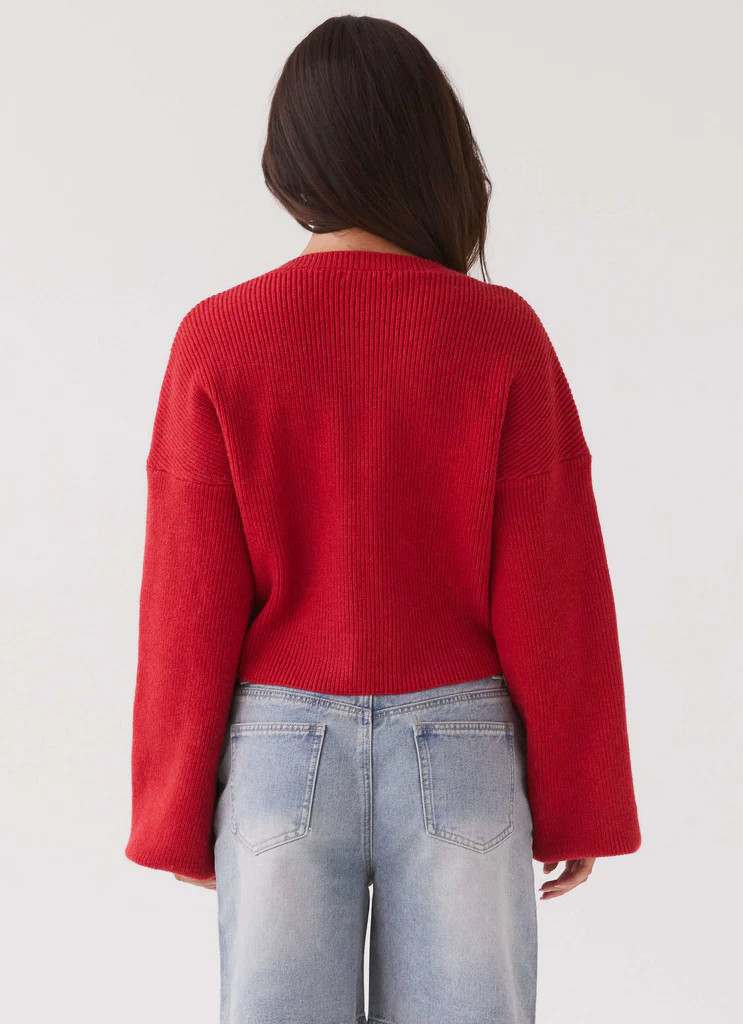 Daphne Knit Cardigan - Cherry | Peppermayo (Global)