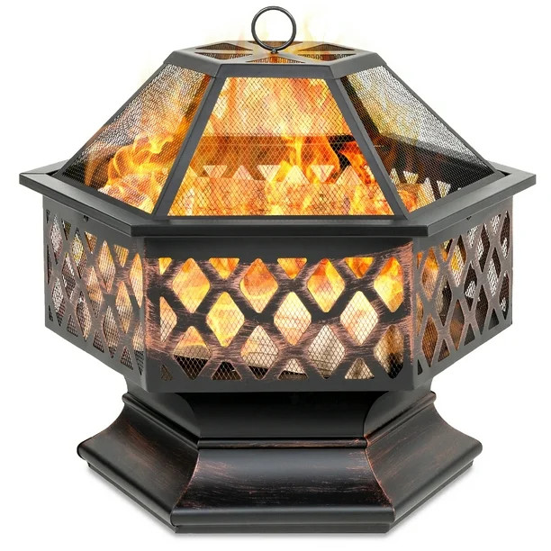 Best Choice Products 24in Hex-Shaped Steel Fire Pit for Garden, Backyard, Poolside w/ Flame-Retar... | Walmart (US)