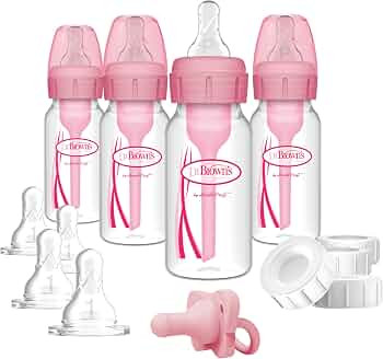 Dr. Brown's Anti-Colic Baby Feeding Set with Slow Flow Nipples, Travel Caps, Silicone Pacifier - ... | Amazon (US)