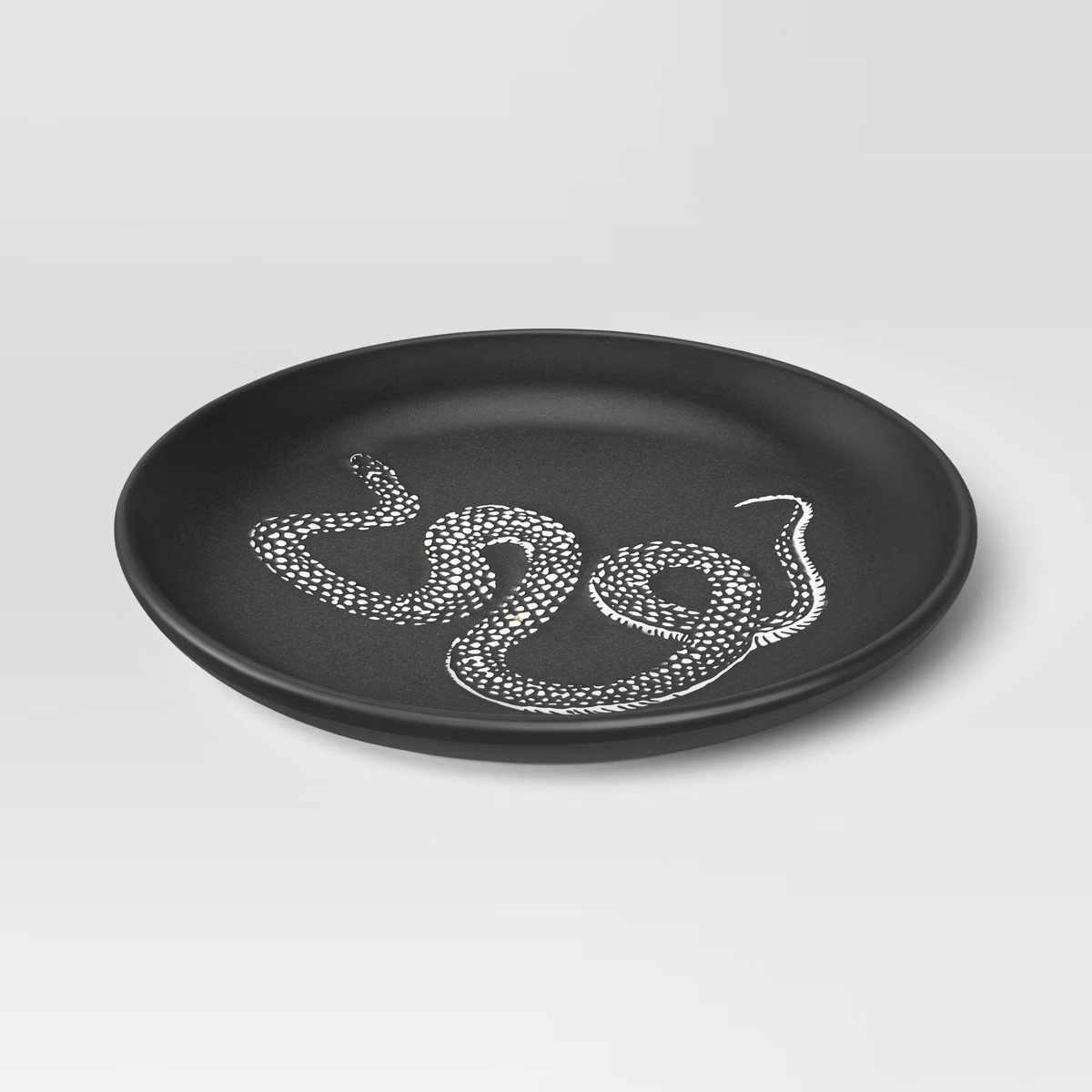 6.125" Halloween Stoneware Snake Appetizer Plate Black - Threshold™ | Target