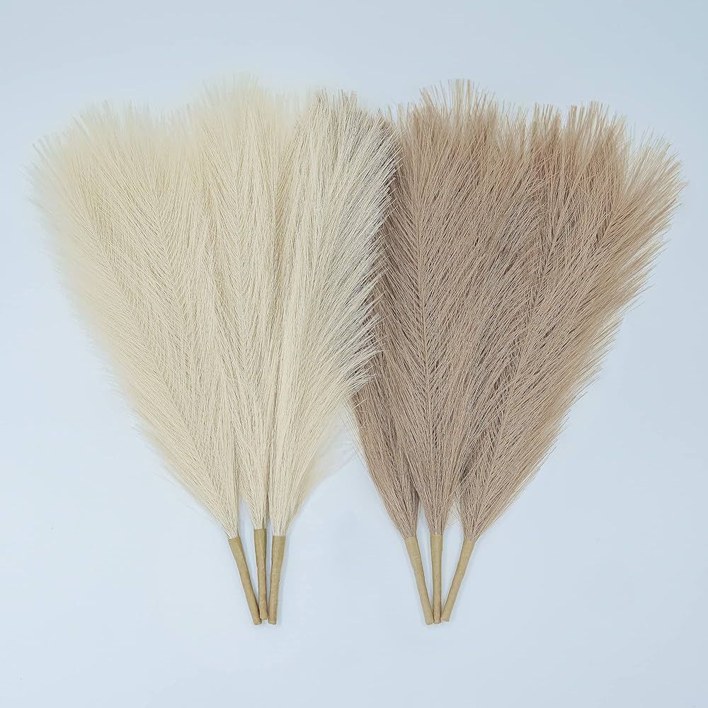 SIMPLECOOL Faux Pampas Grass. 6 Stems 17”/45m Short Artificial Fluffy Pompous Grass. Small Boho... | Amazon (CA)