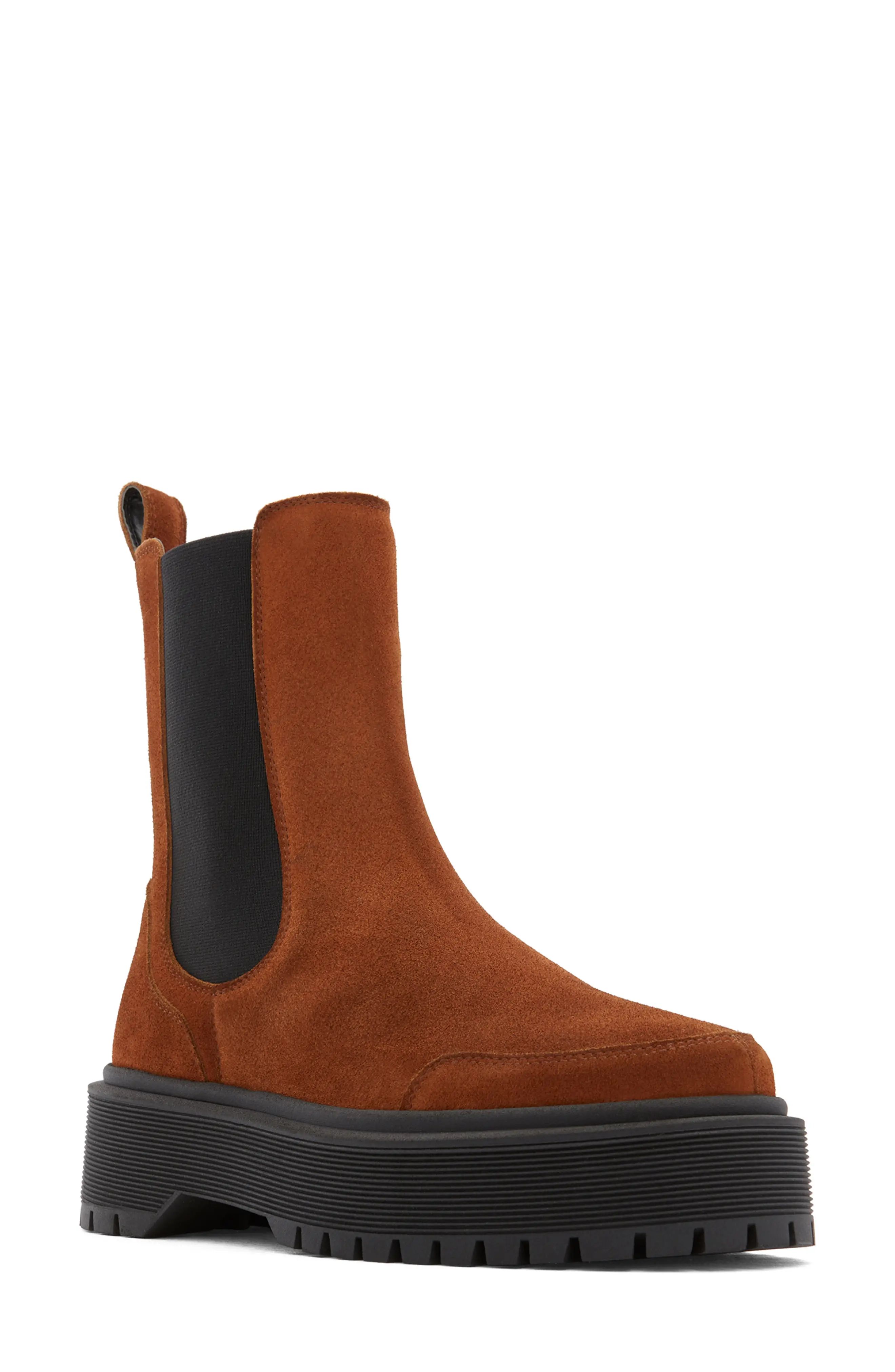 Who What Wear Sowyer Platform Chelsea Boot, Size 7 in Cognac at Nordstrom | Nordstrom
