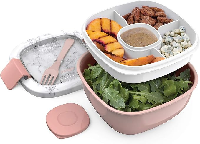 Bentgo Salad - Stackable Lunch Container with Large 54-oz Salad Bowl, 4-Compartment Bento-Style T... | Amazon (US)