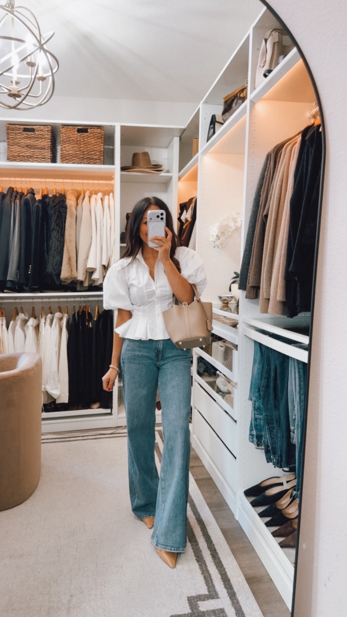 Puff sleeve top 30% off⭐️ so good to dress up some denim! 
fits tad small I’m wearing a 4, I could have done 6 for a better bust fit 

#LTKOver40 #LTKootd