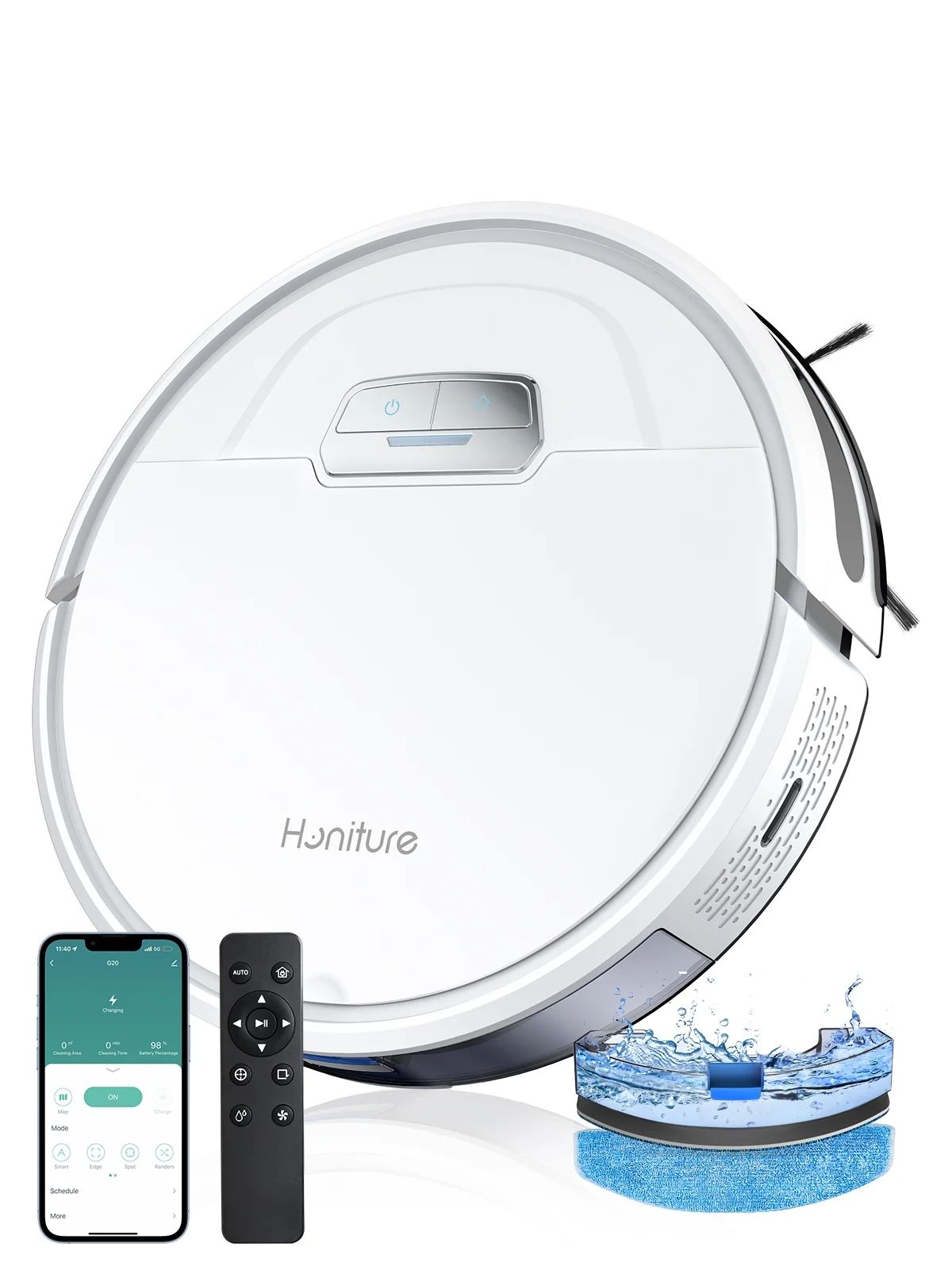 Honiture Robot Vacuum, 4000Pa Smart Robot Vacuum Cleaner and Mop Combo Compatible with Alexa/Wifi... | Walmart (US)