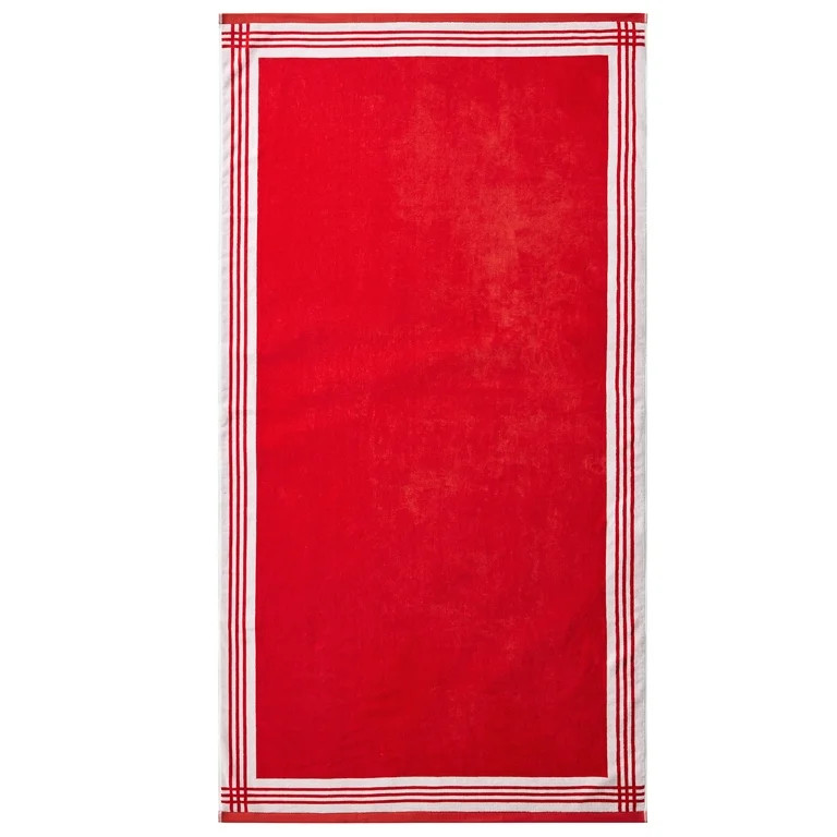 Better Homes & Gardens Coastal Resort Red Cotton-Blend Beach Towel | Walmart (US)