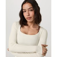 Vuori Long Sleeve Cove Ultra Scoop | Marshmallow | XS, Size Extra Small | Vuori Clothing (US & Canada)
