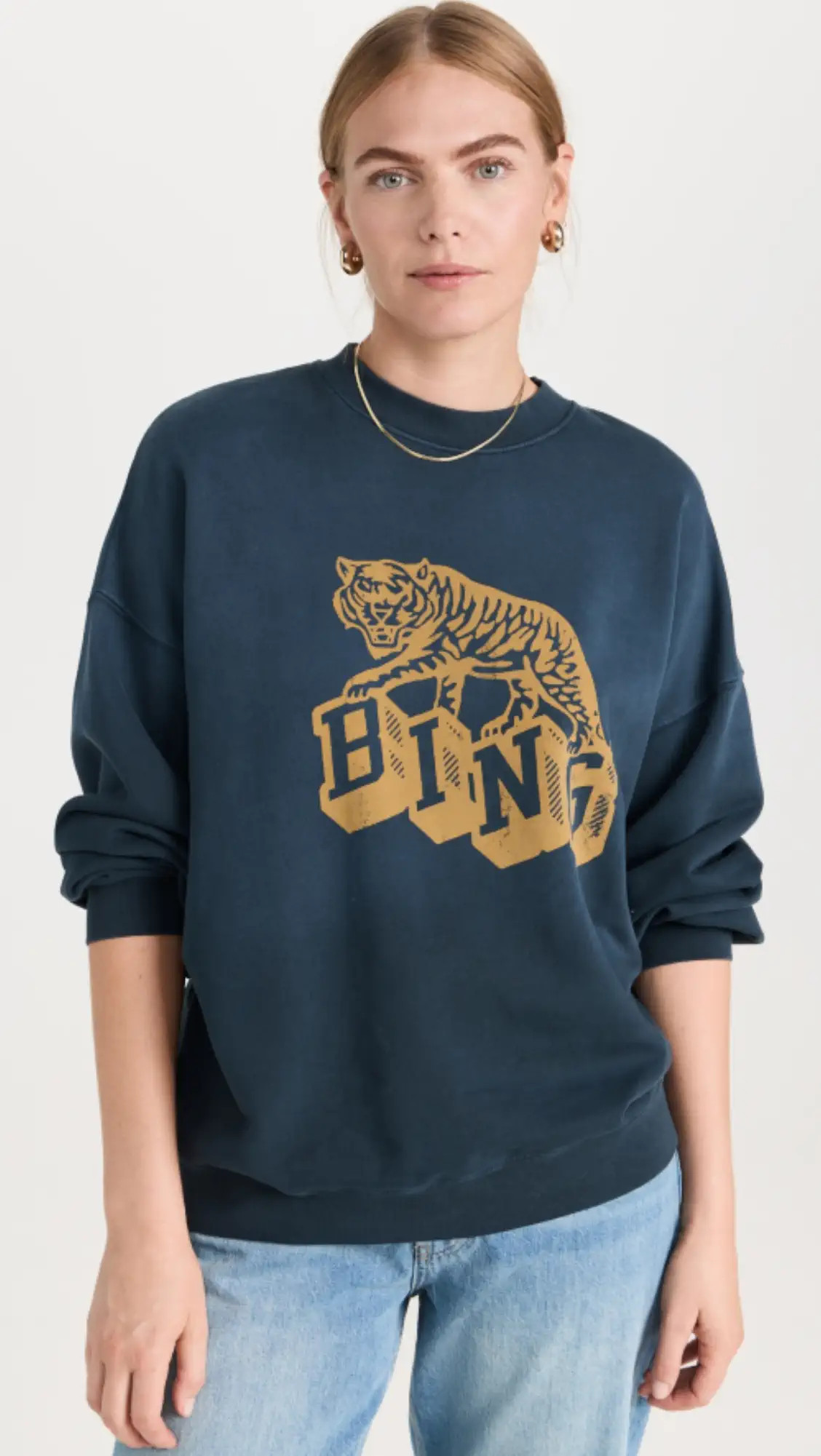 ANINE BING Harvey Crew Retro Tiger Sweatshirt | Shopbop | Shopbop