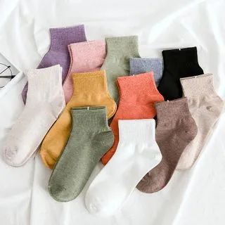 Mimiyu - Set of 5 Pairs: Plain Socks | YesStyle Global