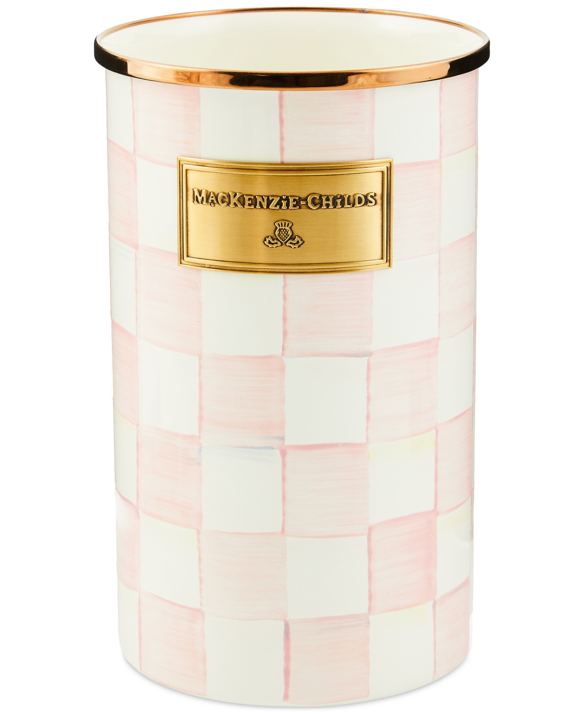 Mackenzie-Childs Rosy Check Enameled Steel Utensil Holder | Macy's