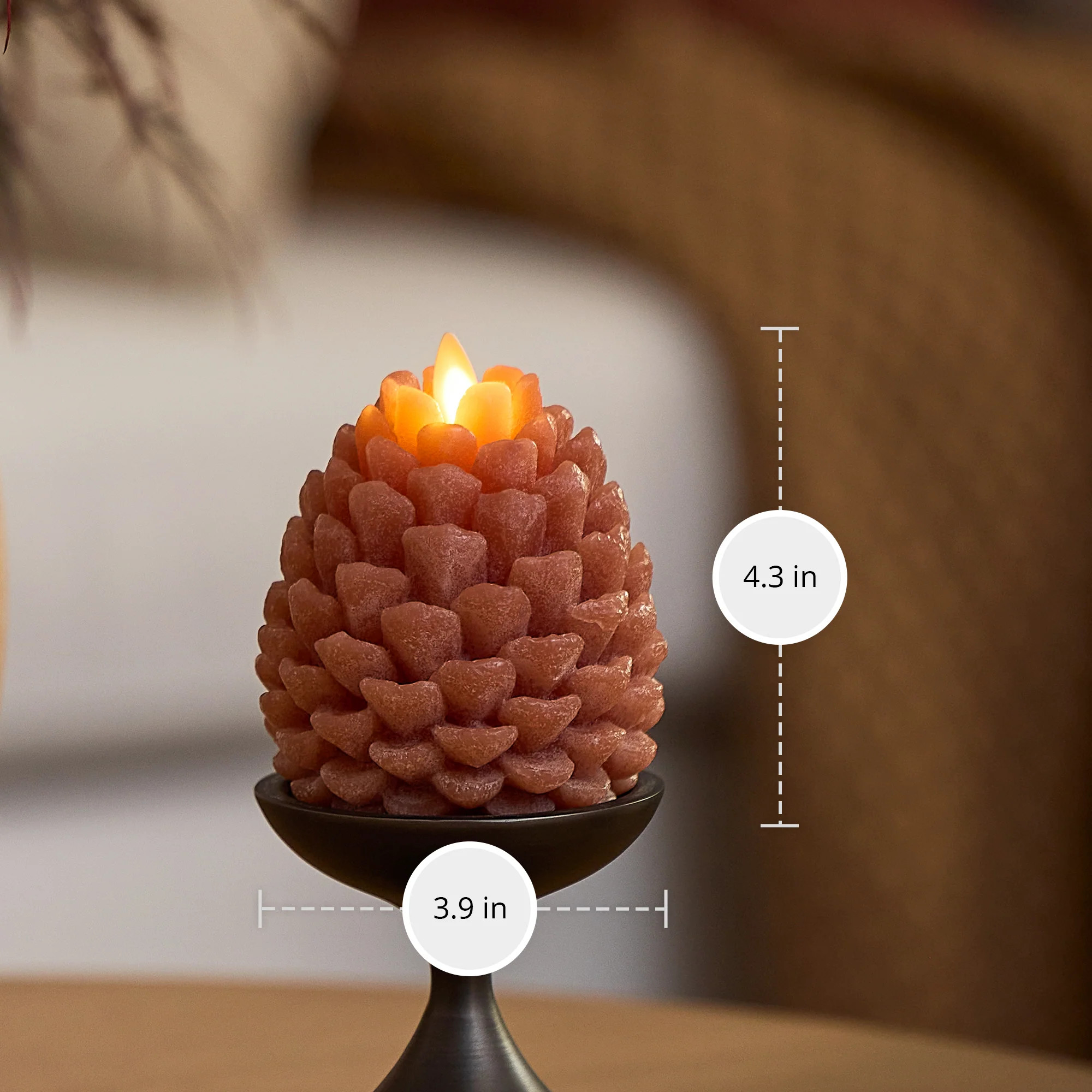 Caramel Café Flameless Candle Pinecones | Luminara