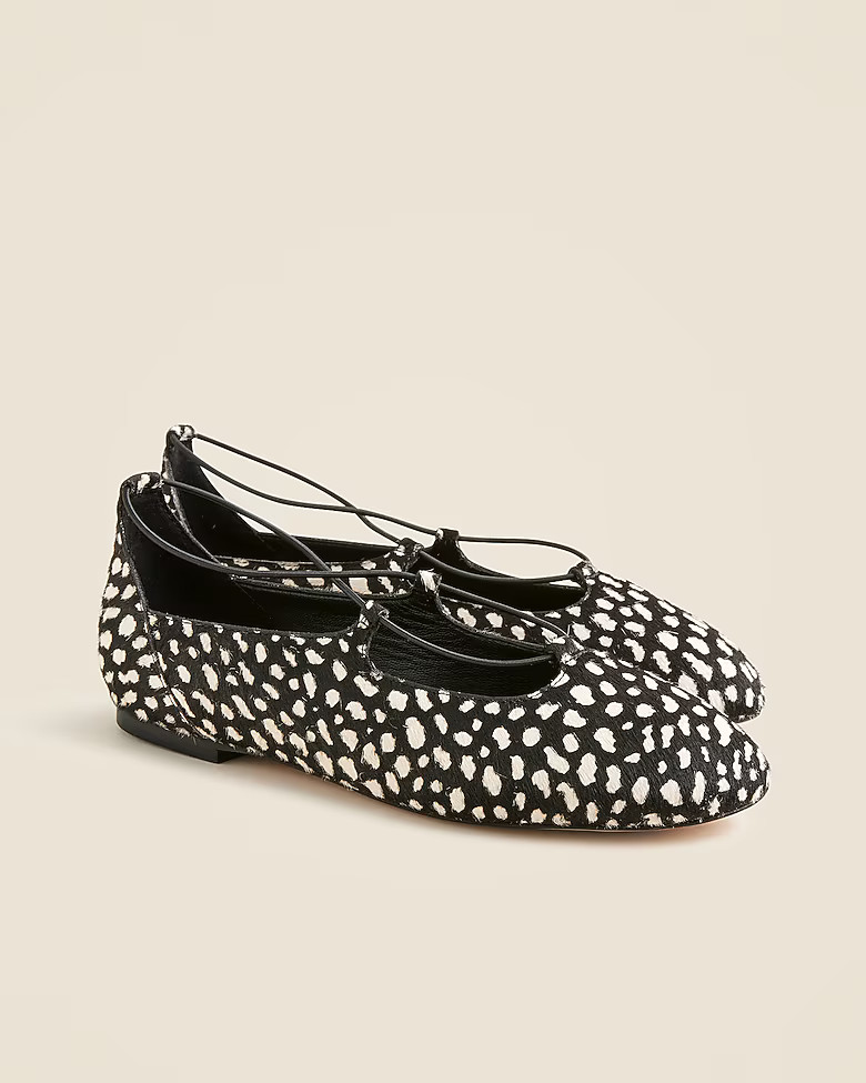Andi strappy ballet flats in printed calf hair | J. Crew US
