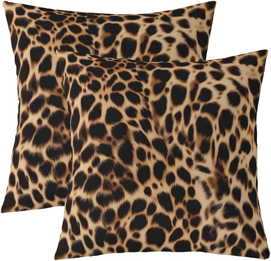 Feelyou Leopard Pillow Covers 24x24 Set of 2 Cheetah Print Decorative Throw Pillow Covers Cases H... | Amazon (US)