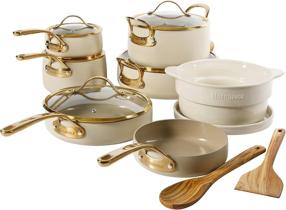 bloomhouse - Two Time Oprah's Favorite Things Winner - 15 Piece Pots and Pans Heavy Duty Aluminum... | Amazon (US)