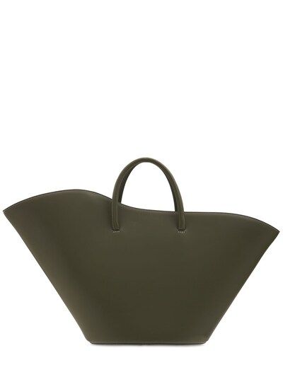 Little Liffner - Large tulip leather tote bag - Military Green | Luisaviaroma | Luisaviaroma