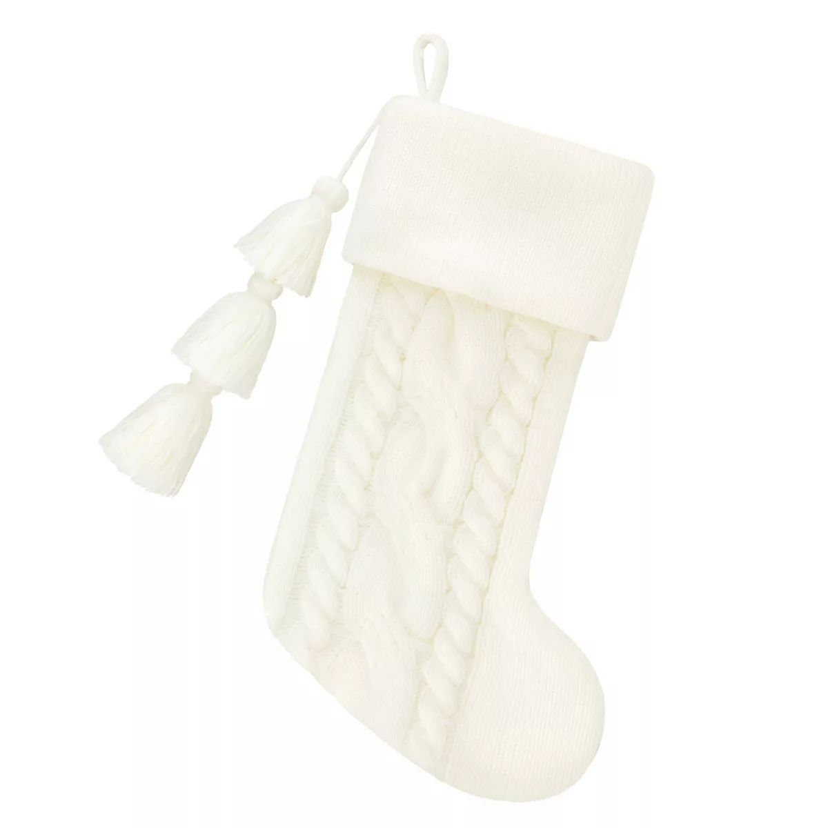 St. Nicholas Square® White Cable Knit Stocking | Kohl's