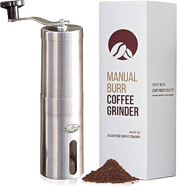 JavaPresse Manual Coffee Grinder with Adjustable Settings - Patented Conical Burr Mill & Brushed ... | Amazon (US)