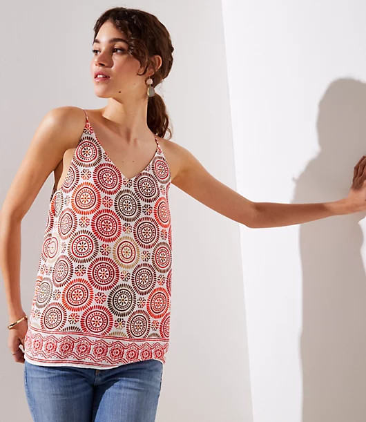 LOFT Petite Medallion Bar Back Strappy Cami | LOFT