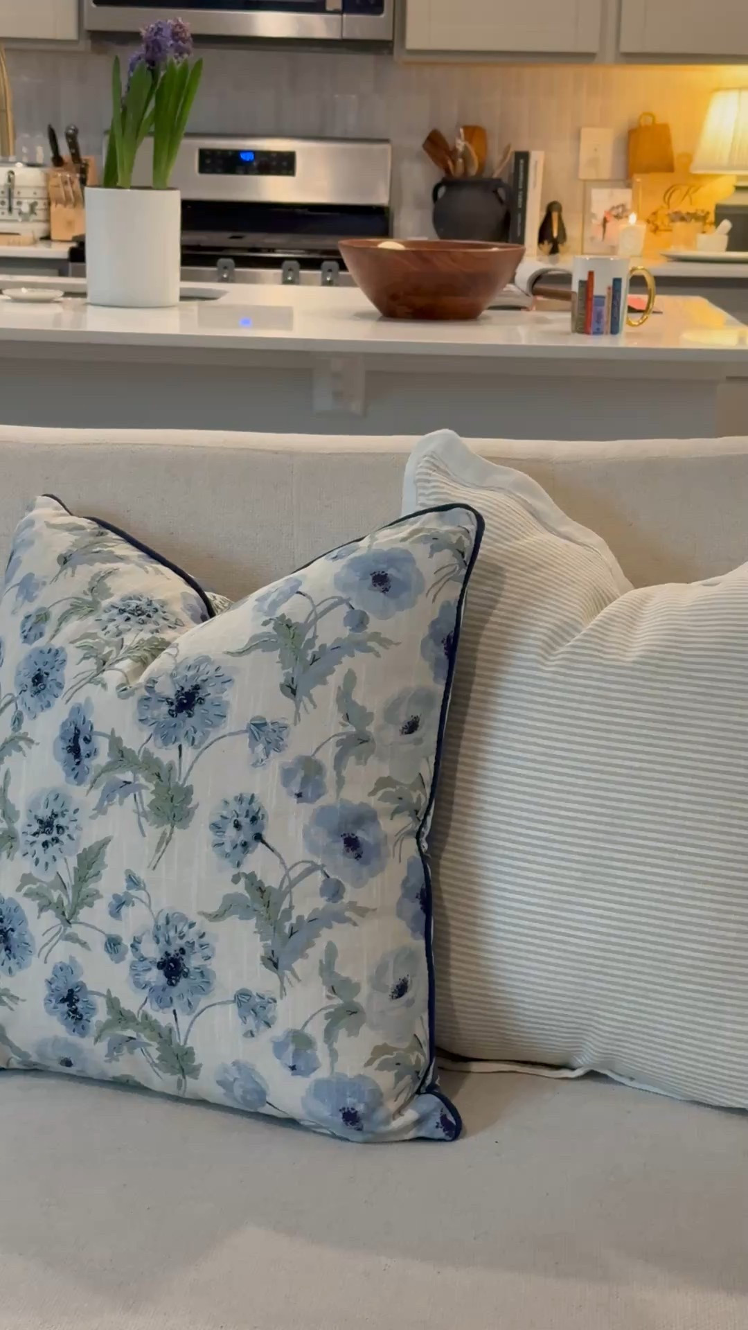 In love with light blue florals for spring. I updated my living room with some blue and striped pillows from homegoods 🩵 I couldn’t find these exact ones but I linked some cute similar ones!

#springrefresh #springflorals #livingroom #homedecor

#LTKHome